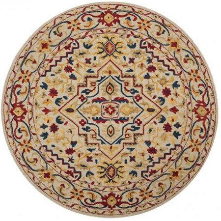 Safavieh 7 x 7 ft. Aspen Hand Tufted Round Area Rug Ivory & Multi APN705A-7R